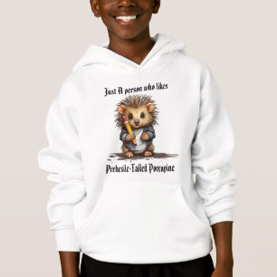 Baby Prehesile-Tailed Porcupine  holding pencil Hoodie