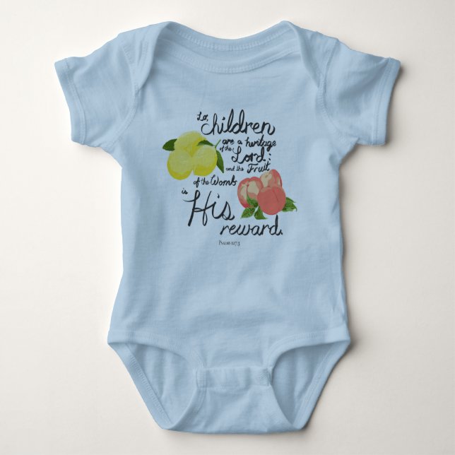 Baby Pretty Psalms 127:3 Blessing  Bodysuit (Front)