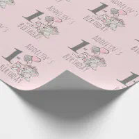 First birthday best sale wrapping paper girl