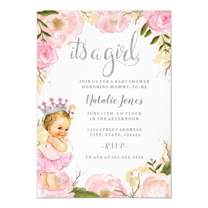 rose baby shower invitations