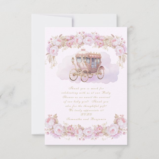 Baby Princess pink Flat Thank You Card (Front)