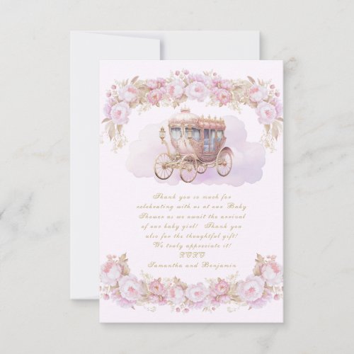 Baby Princess pink Flat Thank You Card