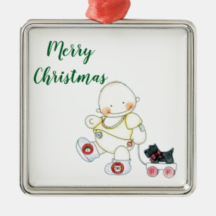***BABY PULLS WAGON*** CHRISTMAS ORNAMENT