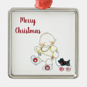 ***BABY PULLS WAGON*** CHRISTMAS ORNAMENT