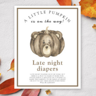 Baby Pumpkin Bear Late night diapers game Poster