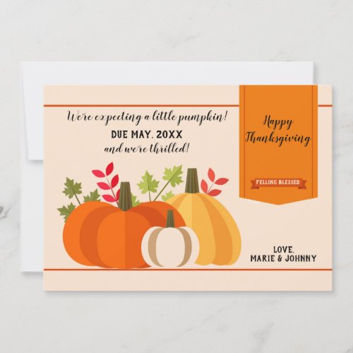 Baby Pumpkin Makes Three Fall Pregnancy Announce Invitation