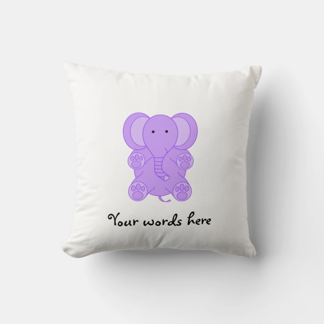 Baby purple elephant throw pillow (Front)