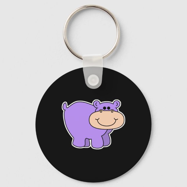 baby purple hippo keychain (Front)