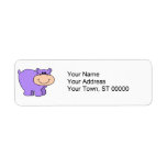 baby purple hippo label