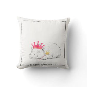 Baby Pygmy Hippo Princess Throw Pillow