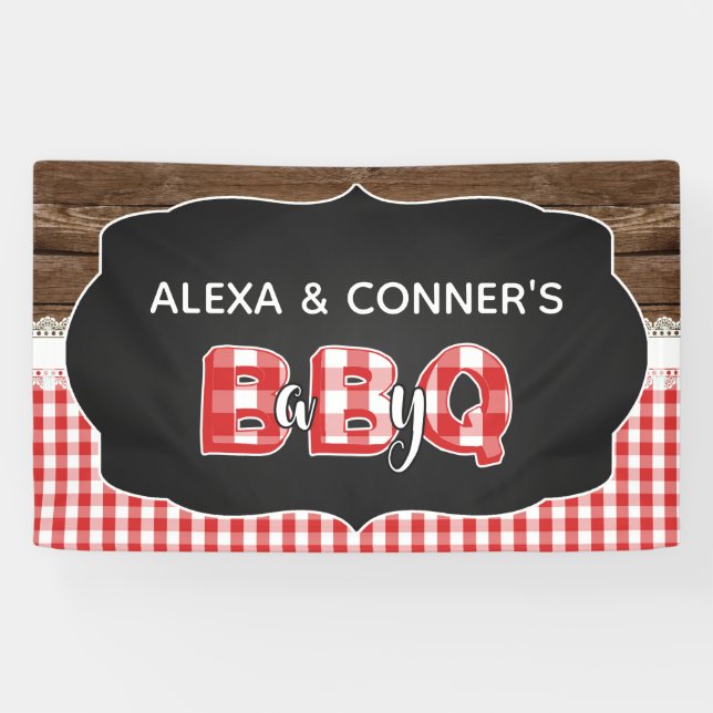 Baby Q Baby Shower Banner - Red (Horizontal)