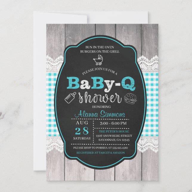 Baby Q Baby Shower BBQ Invitation (Front)