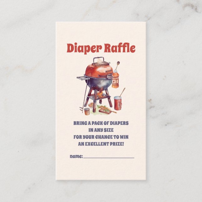 Baby Q Baby Shower DIAPER RAFFLE Enclosure Card (Front)