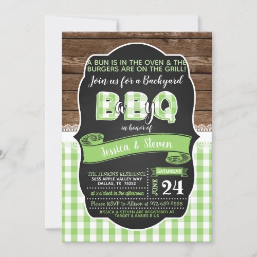 Baby Q Baby Shower Invitation _ Green