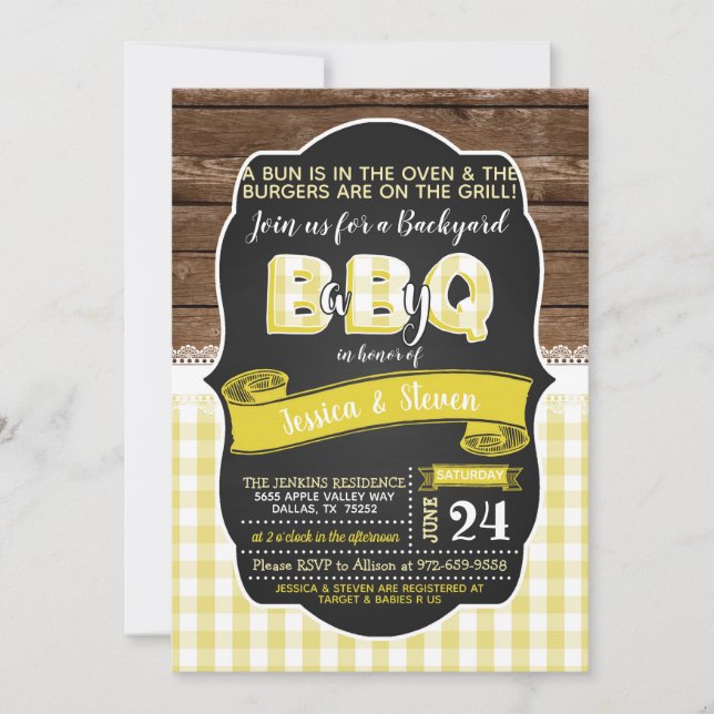 Baby Q Baby Shower Invitation - Yellow (Front)