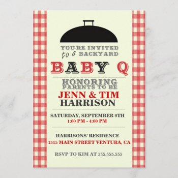 Baby Q Baby Shower Invitations by CleanGreenDesigns at Zazzle