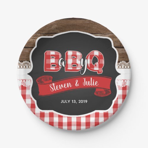Baby Q Baby Shower Paper Plate _ Red