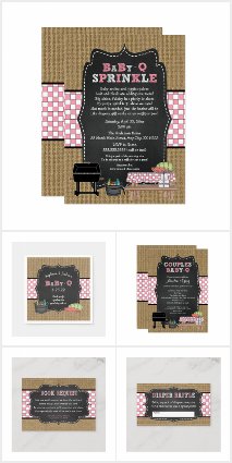 Baby-Q baby shower / rustic pink
