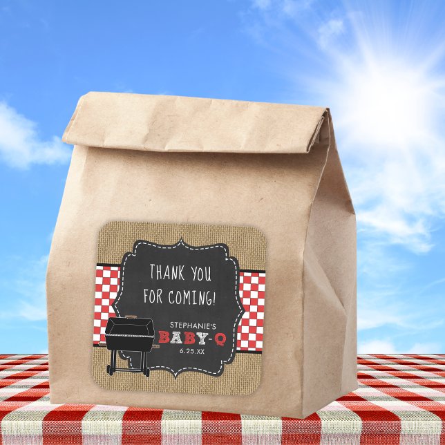Baby Q baby shower thank you favor sticker RED (Creator Uploaded)