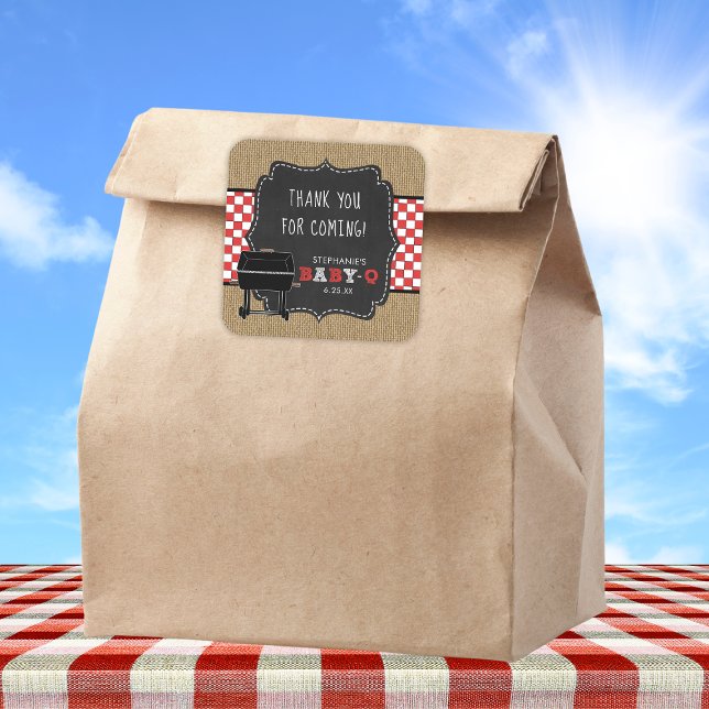 Baby Q baby shower thank you favor sticker RED (Creator Uploaded)