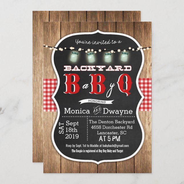 Baby Q BabyQ Couples Shower BBQ Invitation (Front/Back)