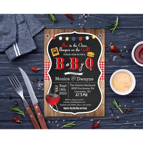 Baby Q BabyQ Couples Shower BBQ Invitation