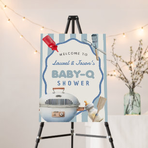 Baby-Q Backyard Baby Shower Welcome Sign