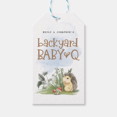 Baby Q Backyard Baby Shower Woodland Thank You Gift Tags
