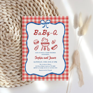 Baby Q Backyard BBQ 4th of July Baby Shower Invitation