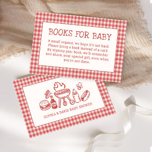 Baby Q Backyard BBQ Baby Shower Books For Baby Enclosure Card