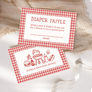 Baby Q Backyard BBQ Baby Shower Diaper Raffle Enclosure Card