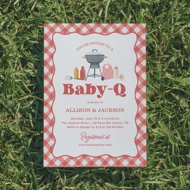 Baby Q Backyard BBQ Baby Shower Invitation (Creator Uploaded)