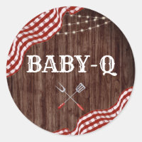 Baby-Q Backyard BBQ Couples Shower Favors Stickers