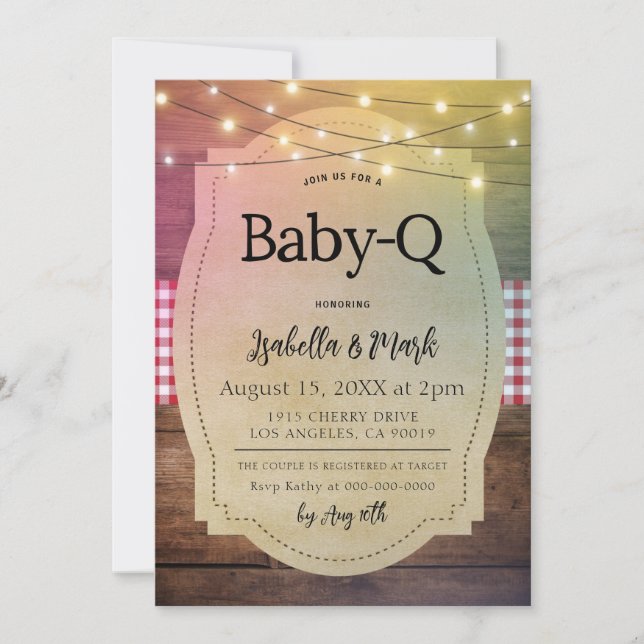Baby-Q Barbecue Baby Shower Invitation (Front)