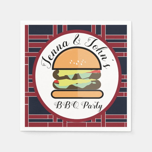 Baby Q Barbecue BBQ Party Birthday Baby Shower Napkins (Front)