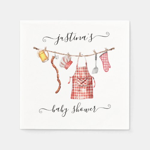 Baby_Q barbecue Clothesline Baby Shower Napkins