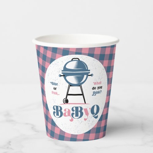 Baby Q Barbecue Gender Reveal Shower  Paper Cups