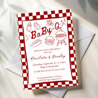 Baby q barbeque red checks baby shower