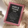 Baby Q Barbeque Rustic Country Baby Shower Red Thank You Card