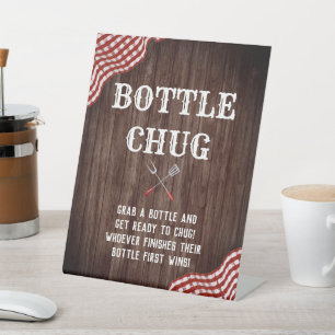 Baby Q BBQ Baby Shower Bottle Chug Game Sign
