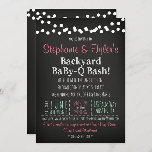 BaBy_Q BBQ Baby Shower Invitation and Book Card