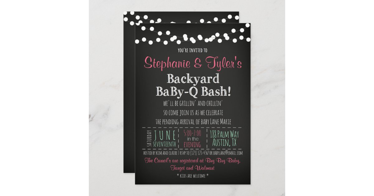 Baby Q Bbq Baby Shower Invitation And Book Card Zazzle Com