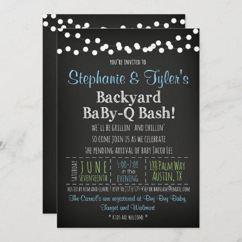 BaBy_Q BBQ Baby Shower Invitation and Book Card