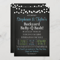 BaBy-Q BBQ Baby Shower Invitation and Book Card