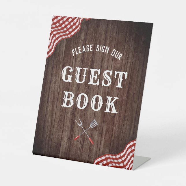 Baby Q BBQ Baby Shower Sign Our Guestbook Sign (Front)