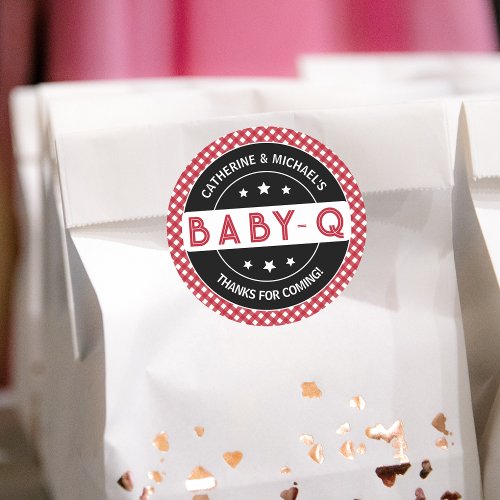 Baby_Q BBQ Baby Shower Thank You Classic Round Sticker