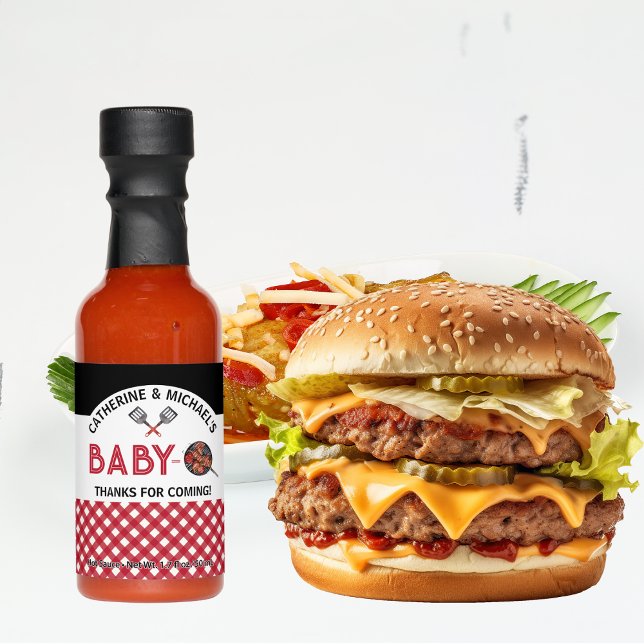 Baby-Q BBQ Barbecue Baby Shower Favor Hot Sauces (Creator Uploaded)