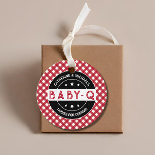 Baby-Q BBQ Barbecue Baby Shower Favor Tags