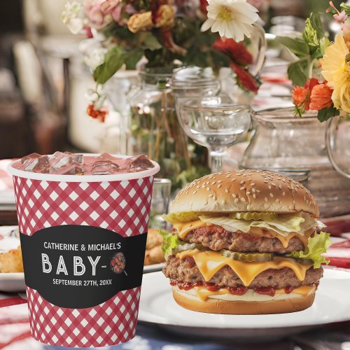 Baby_Q BBQ Barbecue Baby Shower Paper Cups