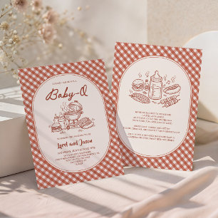 Baby Q BBQ Cookout Couples Baby Shower Invitation